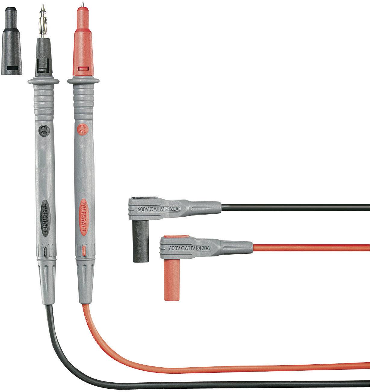 Safety test lead et 1.20 m Black, Red VOLTCRAFT MS-4P