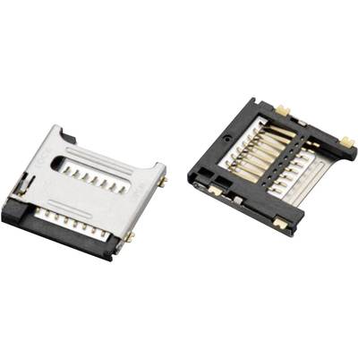WR CRD Micro SD card socket with cover, 8-pin  Pins: 8 Würth Elektronik Content: 1 pc(s)