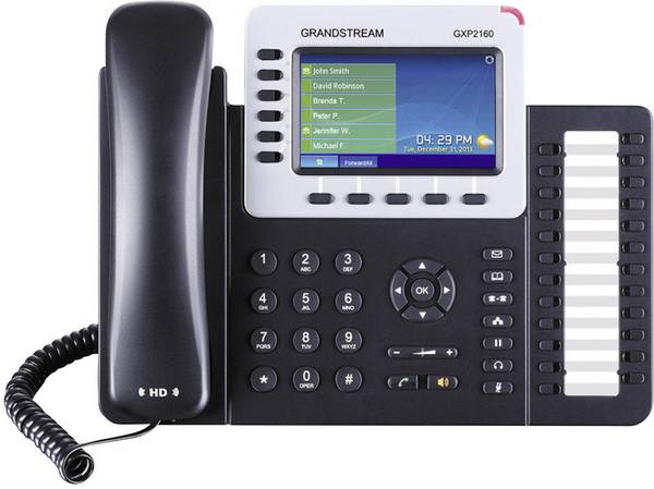 Grandstream GXP-2160 PBX VoIP Bluetooth, Headset connection Colour Black, Silver
