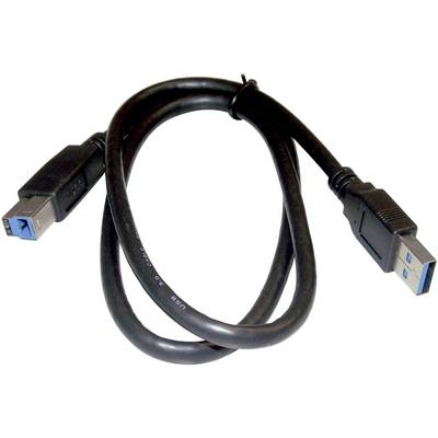 USB cable with a USB-A and a USB-B plug, typically used for connecting printers to computers.