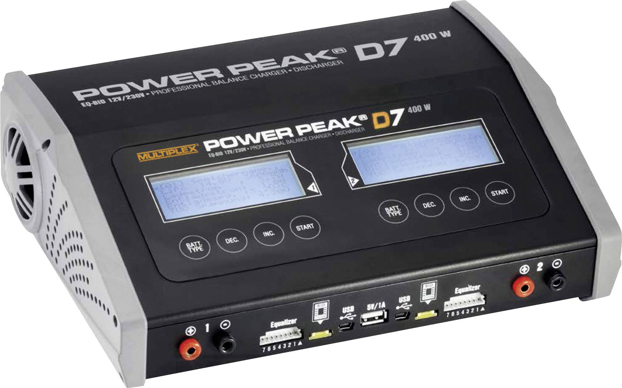 Power Peak D7 EQ-BID Scale model multifunction charger 12 V, 220 V 20 A NiMH, NiCd, LiPolymer, Li-ion, LiFePO