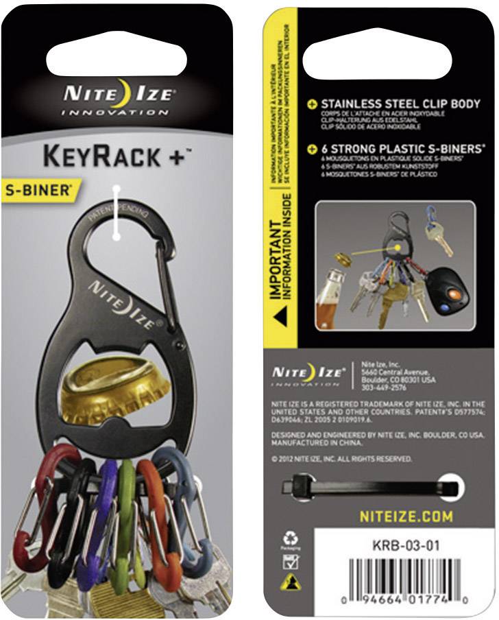 NITE Ize Key carabiner NI-KRB-03-01 KeyRack 6 S-Biner Black 1 pc(s)-4
