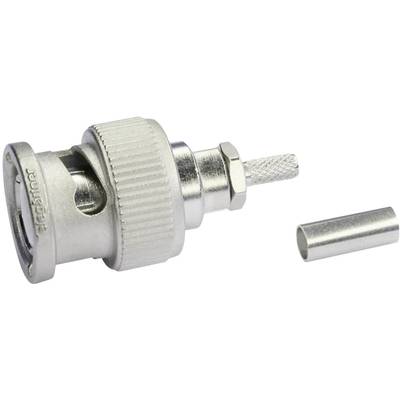 'Metal plug with knurled handle and removable part, suitable for coaxial cable connections.'