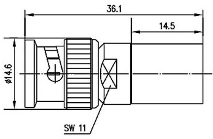 Telegärtner 100023319 100023319 BNC connector Plug, straight 50 Ω 1 pc(s)-1