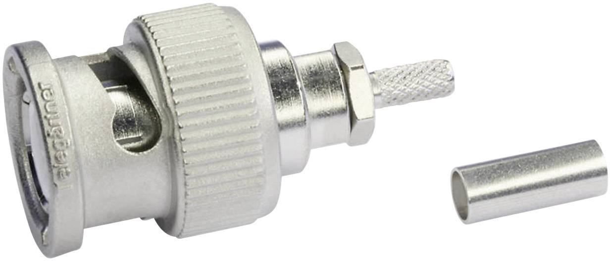 Metal connector with knurled handle and removable socket, suitable for cable connections.