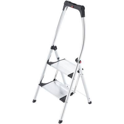 Hailo K100 TopLine 4302-301 Aluminium Folding step stool Folding Operating height (max.): 2.25 m Silver, Black 5.2 kg
