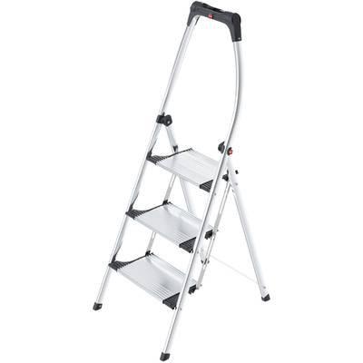 Hailo K100 TopLine 4303-301 Aluminium Folding step stool Folding Operating height (max.): 2.50 m Silver, Black 7.3 kg