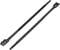 Two black plastic cable ties lie parallel to each other on a white background. They are suitable for fastenings.