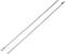 Two silver metal cable ties lying parallel to each other. They are long and narrow, suitable for heavy-duty fastenings.