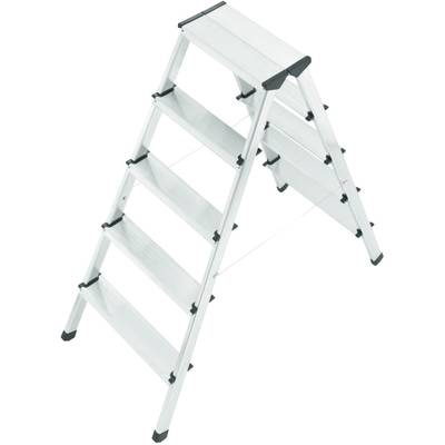   Hailo    8655-001  Aluminium  Double sided step ladder    Operating height (max.): 2.65 m  Silver  DIN EN 131  5 kg