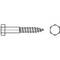 Technical drawing of a hexagon-headed bolt, showing side and front views, for technical applications.