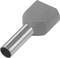 Grey plastic finish with metal rod, T-piece shape. Used for connection purposes in construction or industrial applications.