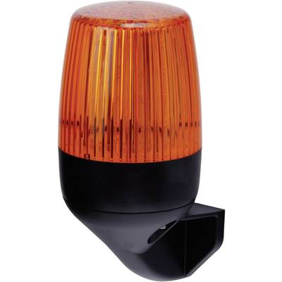 An orange warning light with a black base, used in industrial or safety-critical environments.