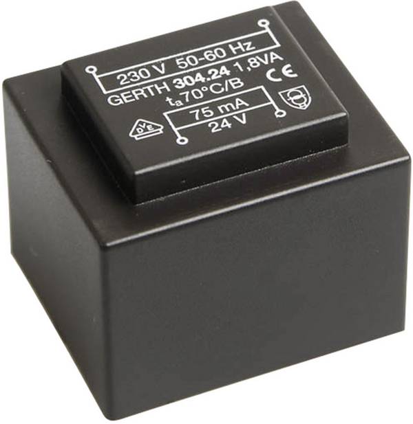 Gerth PT301802 PCB mount transformer 1 x 230 V 2 x 9 V AC 1.80 VA 100 mA