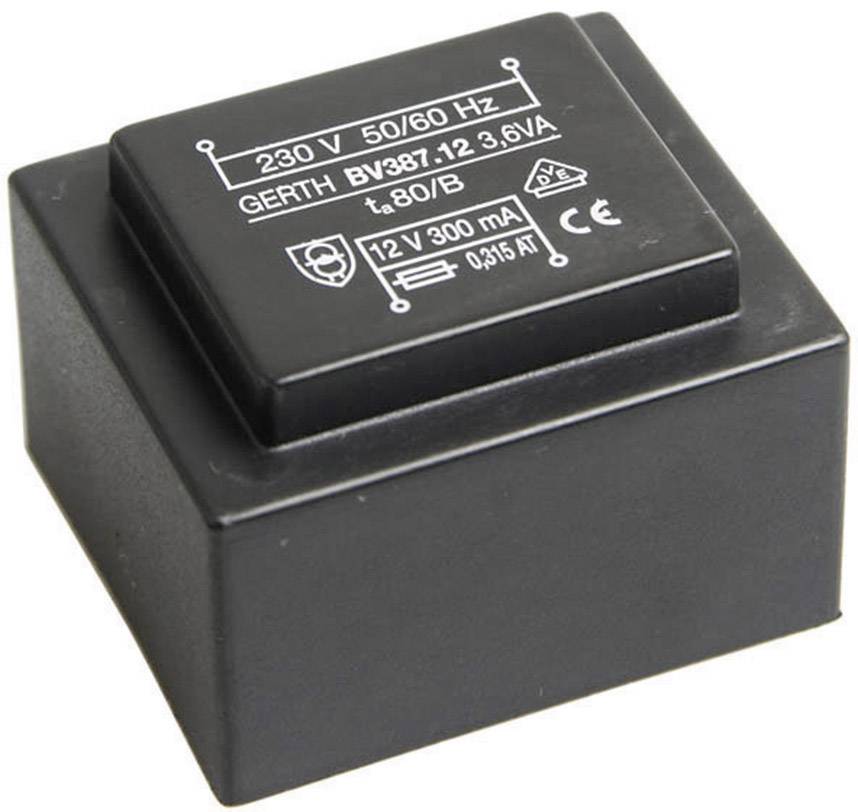 Gerth PTG386002 PCB mount transformer 1 x 230 V 2 x 30 V AC 3.60 VA 60 mA