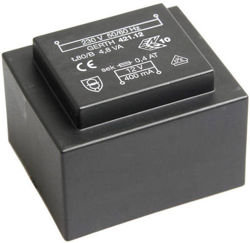 Image of Gerth PT422401 PCB mount transformer 1 x 230 V 1 x 24 V AC 4.80 VA 200 mA
