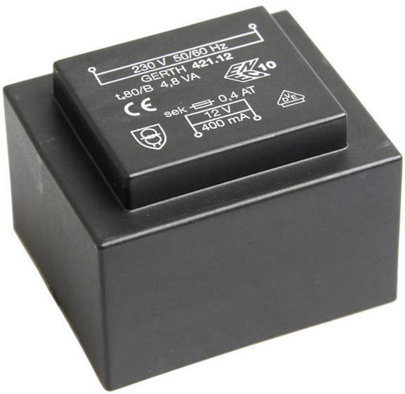 Gerth PT422402 PCB mount transformer 1 x 230 V 2 x 12 V AC 4.80 VA 200 mA-0