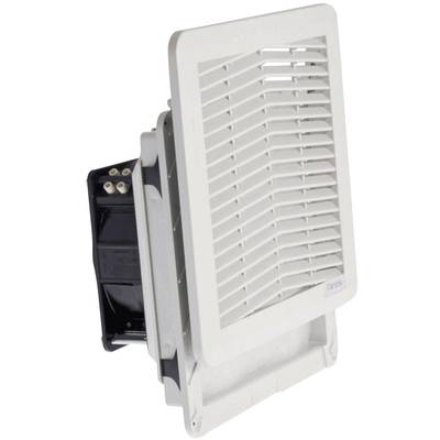 Beige wall air inlet with diagonal louvres. Electrical connection visible on the left side.
