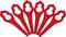Six red replacement blades in a crown shape, similar to a sickle, probably for a garden tool trimmer.