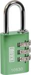 Combination Locks, aluminum, 30 mm, green