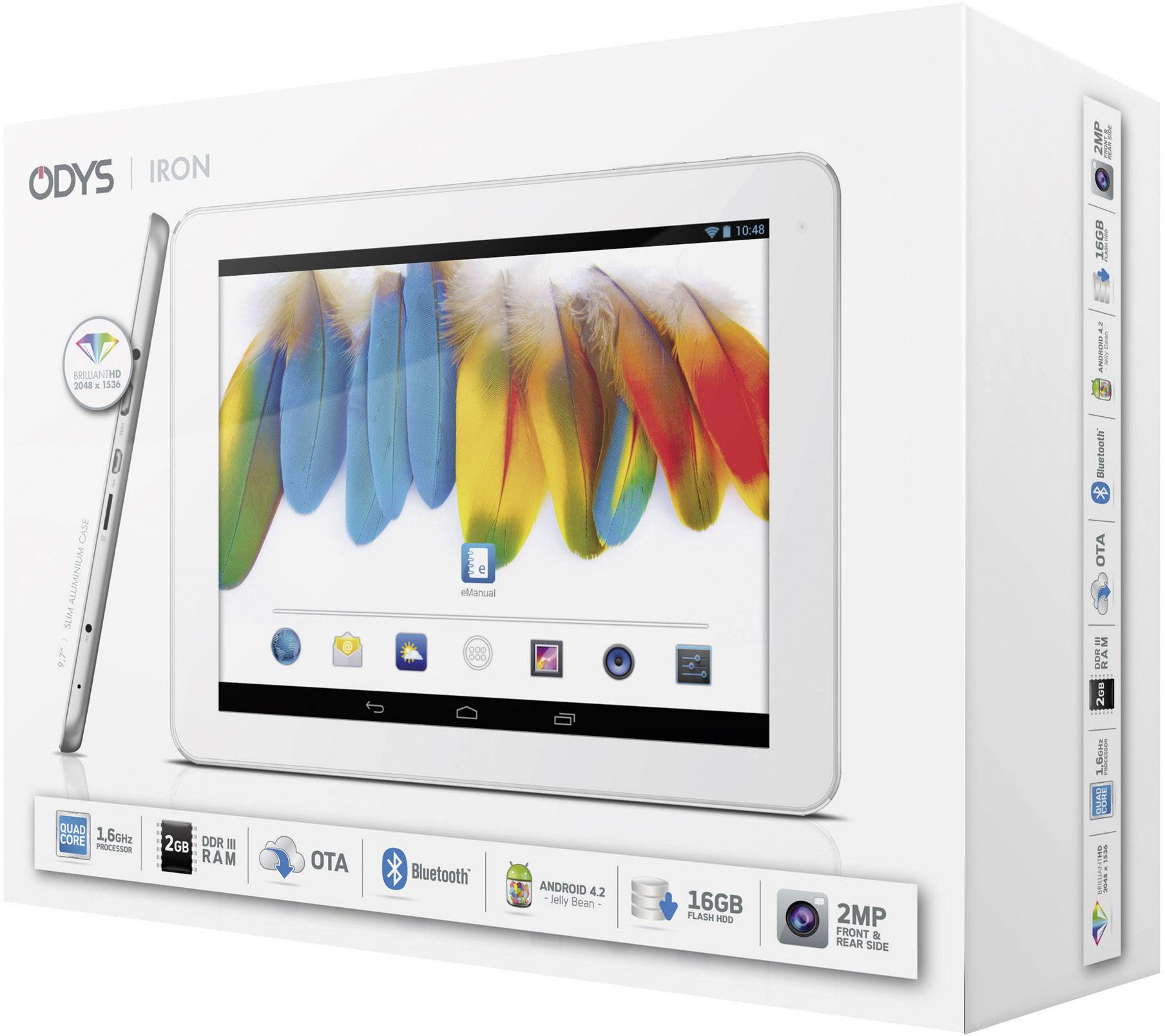 Odys Wifi 16 Gb White Android 24 6 Cm 9 7 Inch 1 6 Ghz Arm Cortex Android 4 2 2 2048 X 1536 P Conrad Com