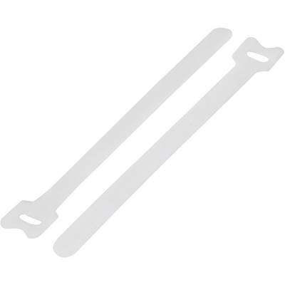 TRU COMPONENTS TC-MGT-135WE203 Hook-and-loop cable tie for bundling Hook and loop pad (L x W) 135 mm x 12 mm White 1 pc(-0