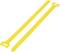 Two yellow cable ties lying side by side, suitable for securing cables or small items.