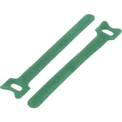 TRU COMPONENTS TC-MGT-150GN203  Hook-and-loop cable tie for bundling  Hook and loop pad (L x W) 150 mm x 12 mm Green 1 p