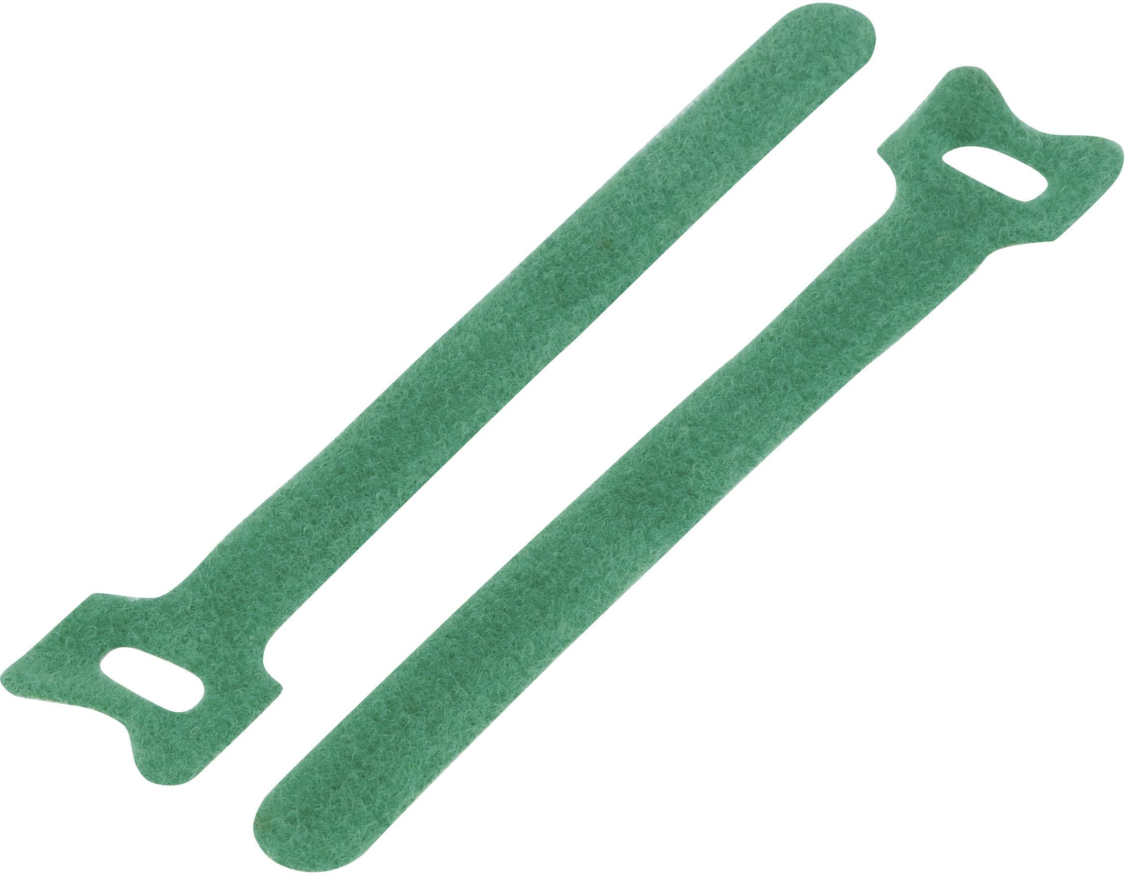 TRU COMPONENTS TC-MGT-150MGN203 Hook-and-loop cable tie for bundling Hook and loop pad (L x W) 150 mm x 10 mm Green 1 pc(s)