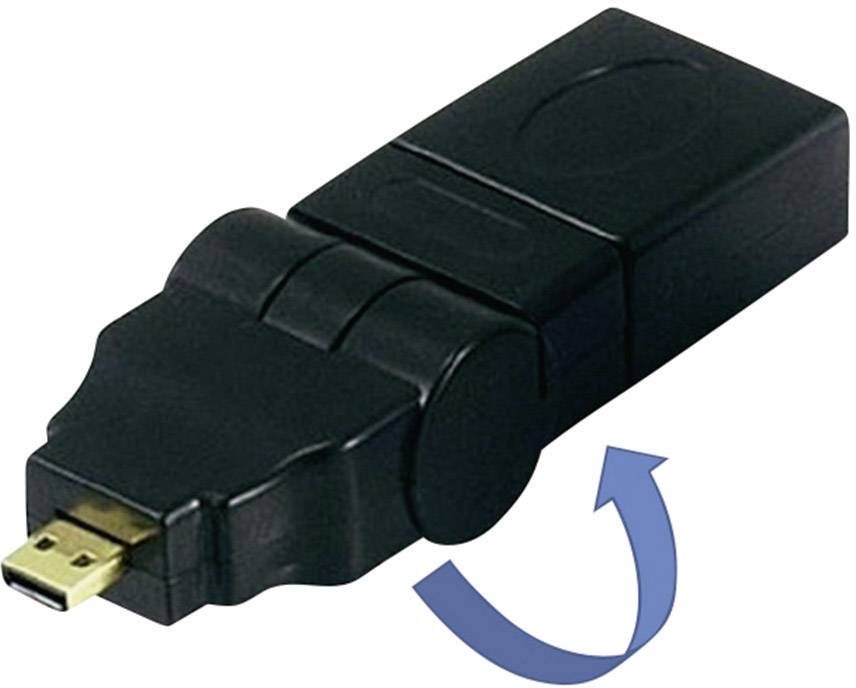 SpeaKa Professional SP-4383428 HDMI Adapter [1x HDMI socket D Micro - 1x HDMI socket] Black gold plated connectors-2