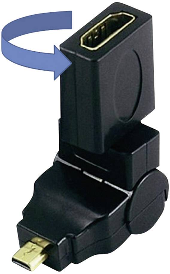 SpeaKa Professional SP-4383428 HDMI Adapter [1x HDMI socket D Micro - 1x HDMI socket] Black gold plated connectors-3