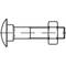 A technical drawing of a bolt with screw and nut, shown from the side.