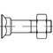 Technical drawing of a screw thread with a side view of the nut. Shows details of the thread and nut shape.