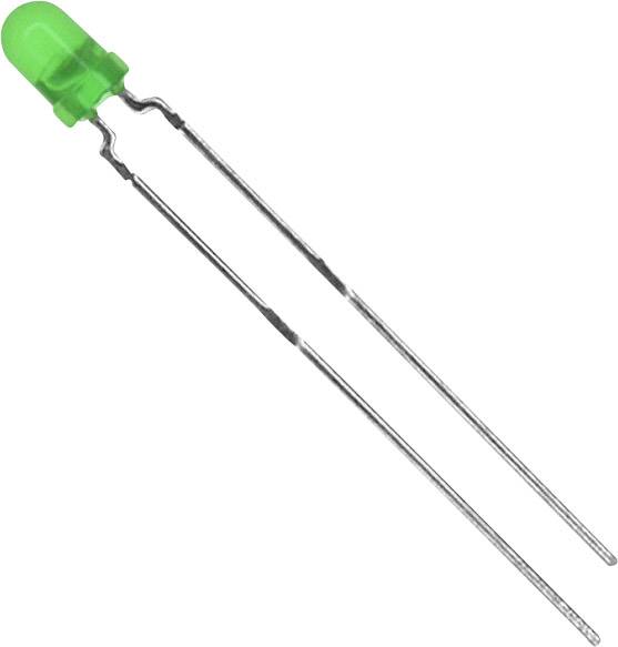 Vishay TLHG4401 LED wired Green Circular 3 mm 14 mcd 60 ° 30 mA 2.4 V