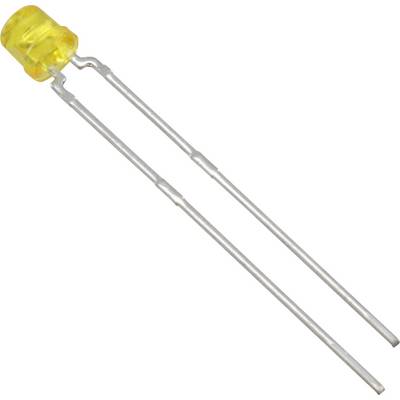 Yellow LED with two long metal leads.