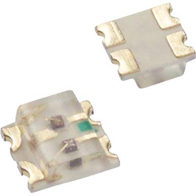 Two small, square electronic components with metallic connectors, possibly LEDs or similar components.