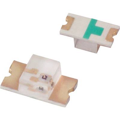 Two SMD fuses, one lying down with contact surfaces visible, the other standing upright, show different views of the components.
