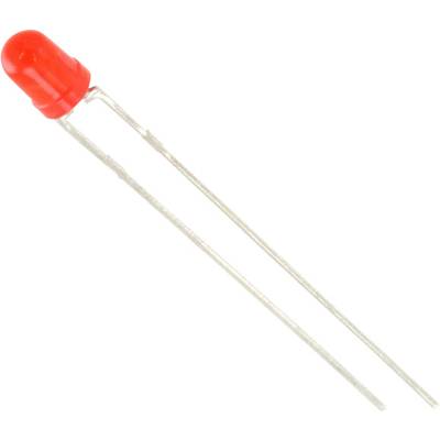 Red light-emitting diode (LED) with two connecting wires.