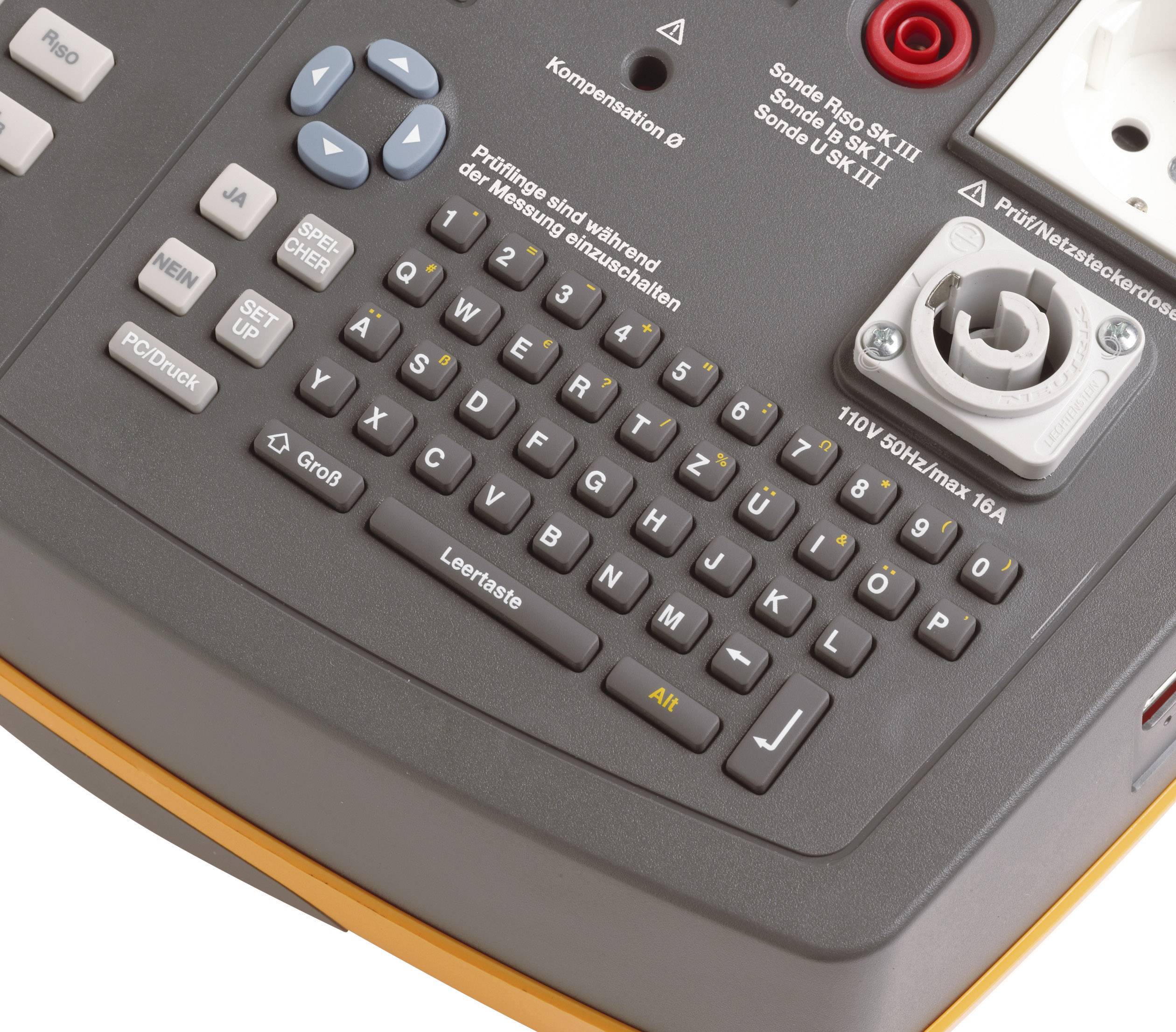 Keyboard and control unit with technical operating elements and switches, possibly part of a test stand or measuring device.