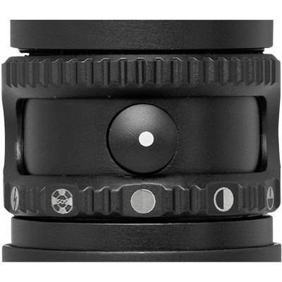 Close-up of a black adjustment dial with multiple symbols for controlling functions. Key feature: dot indicator.