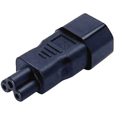   Mains adapter IEC C14 plug  - C5 Mickey Mouse socket Total number of pins: 2 + PE Black  1 pc(s) 