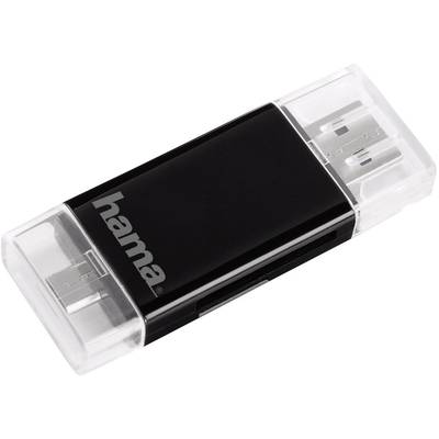 Hama OTG USB smartphone/table card reader Black  USB 2.0, Micro USB 2.0