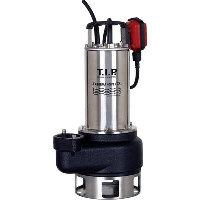 Stainless steel submersible pump with black base and red plug. Brand on pump is 'T.I.P'. Model name is 'Extrema 400/11 CX'.
