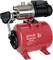 Red Pump 'T.I.P Household Water System HWW 3600' with metallic motor mounted on it, used for water distribution in the home.