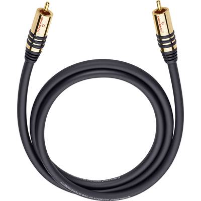 Oehlbach 21538 RCA Audio/phono Cable [1x RCA plug (phono) - 1x RCA plug (phono)] 8.00 m Black gold plated connectors