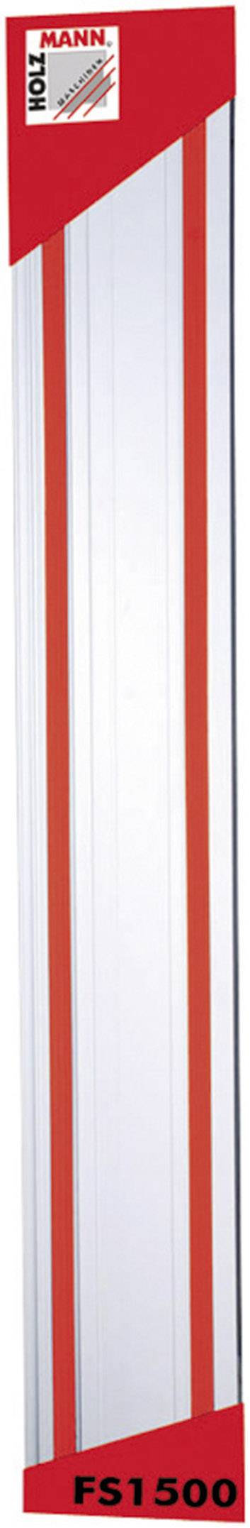 A long, narrow guide rail with red side strips and the text 'FS1500'. The manufacturer's logo in red and white at the top.