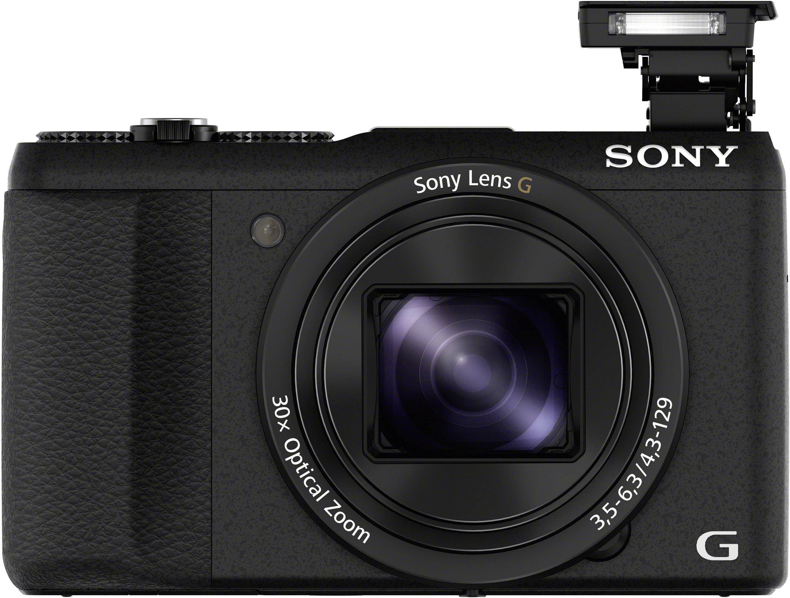 Sony DSC-HX60B Digital camera 20.4 MP Optical zoom: 30 x Black Full HD Video, Wi-Fi, Hot shoe