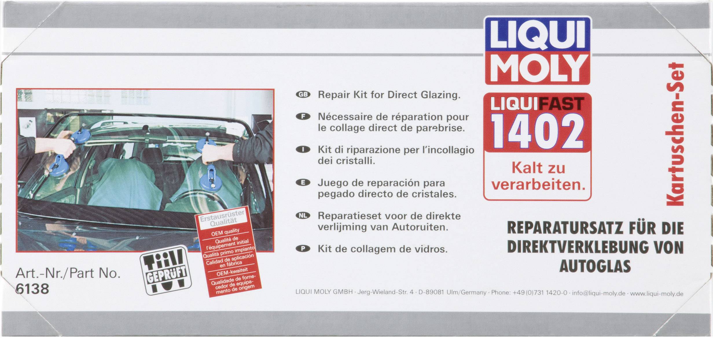 Liqui moly набор для вклейки стекол (средн. модуль) (6138) (4100420061387)