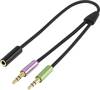 SpeaKa Professional SP-7870576 Jack Audio/phono Y adapter [2x Jack plug 3.5 mm - 1x Jack socket 3.5 mm] Black