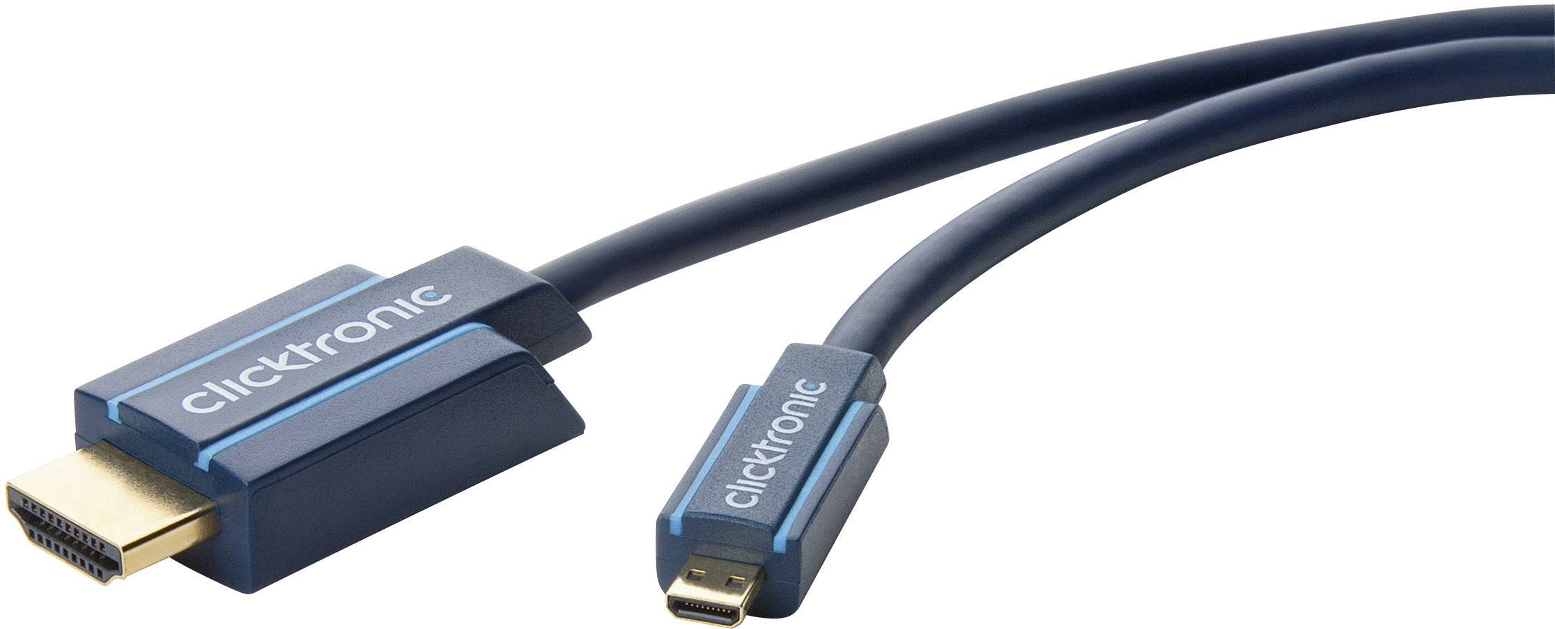 clicktronic HDMI Cable 2.00 m Audio Return Channel, gold plated